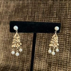 14k gold & pearl earrings